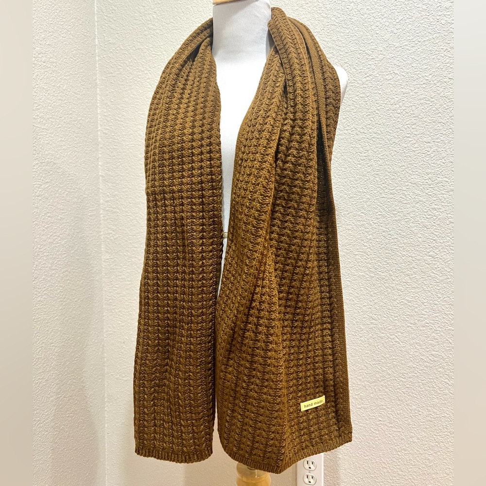 Handmade Brown Knit Scarf
